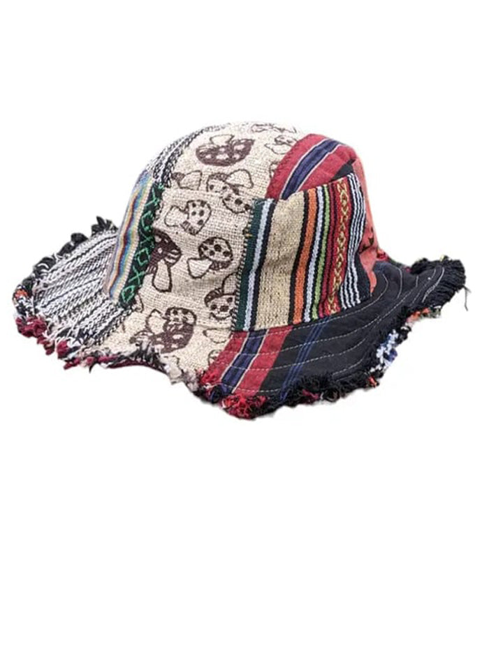 🔥Last Day 49% OFF -🎩Patchwork multicolored mushroom Hemp Hat with hidden pocket fedorahats