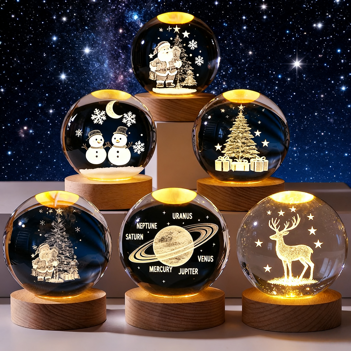 (🔥Hot Sale🔥) 3D Planet Crystal Ball🎄