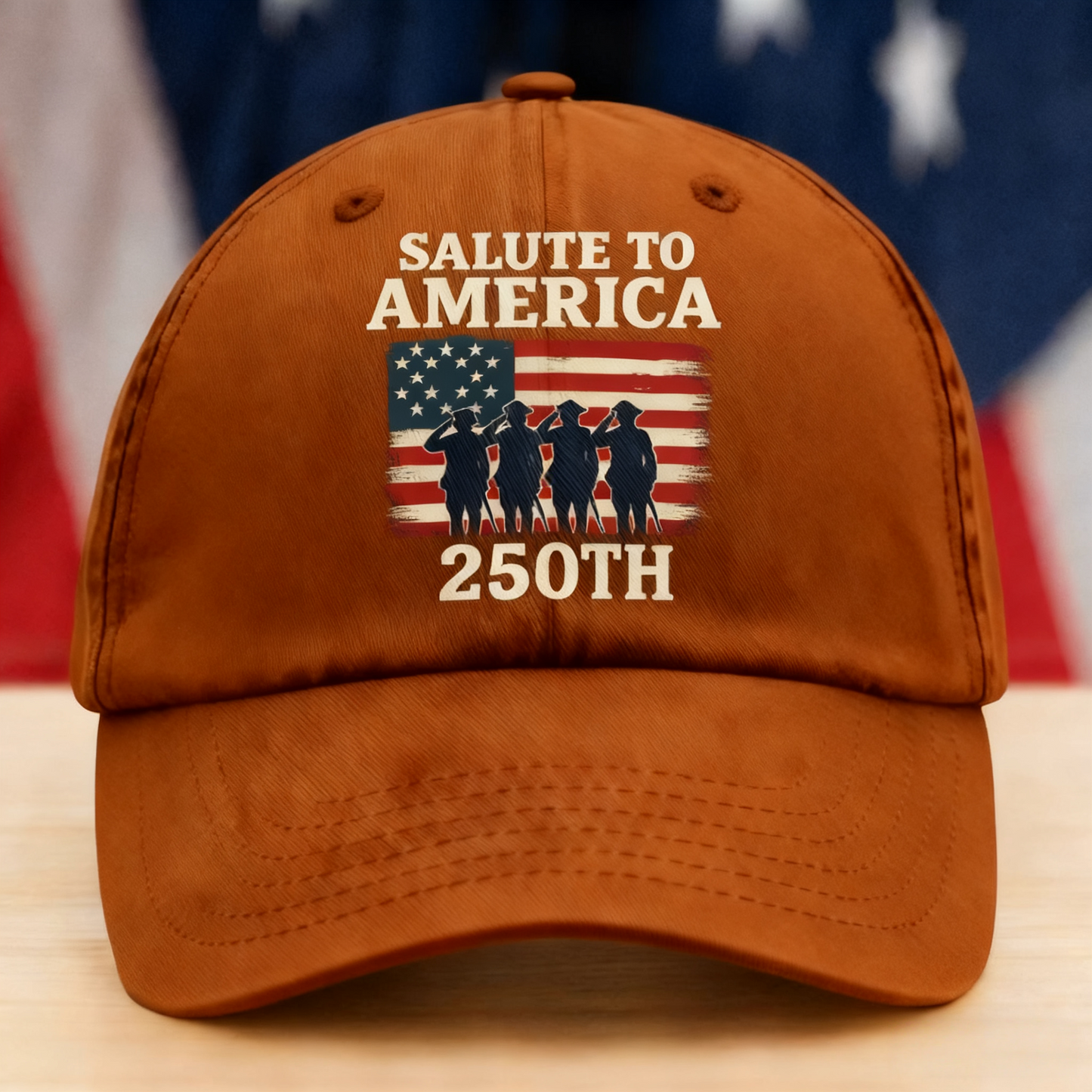 Salute To America 250th Veteran Washed Denim Baseball Cap Happy America 250 Gifts