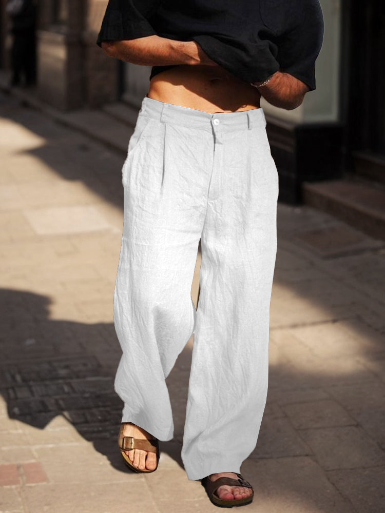 Comfort Fit Cotton Straight Pants