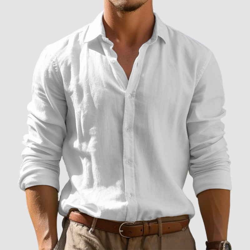 Men's Casual Basic High Quality Cotton Linen Shirt