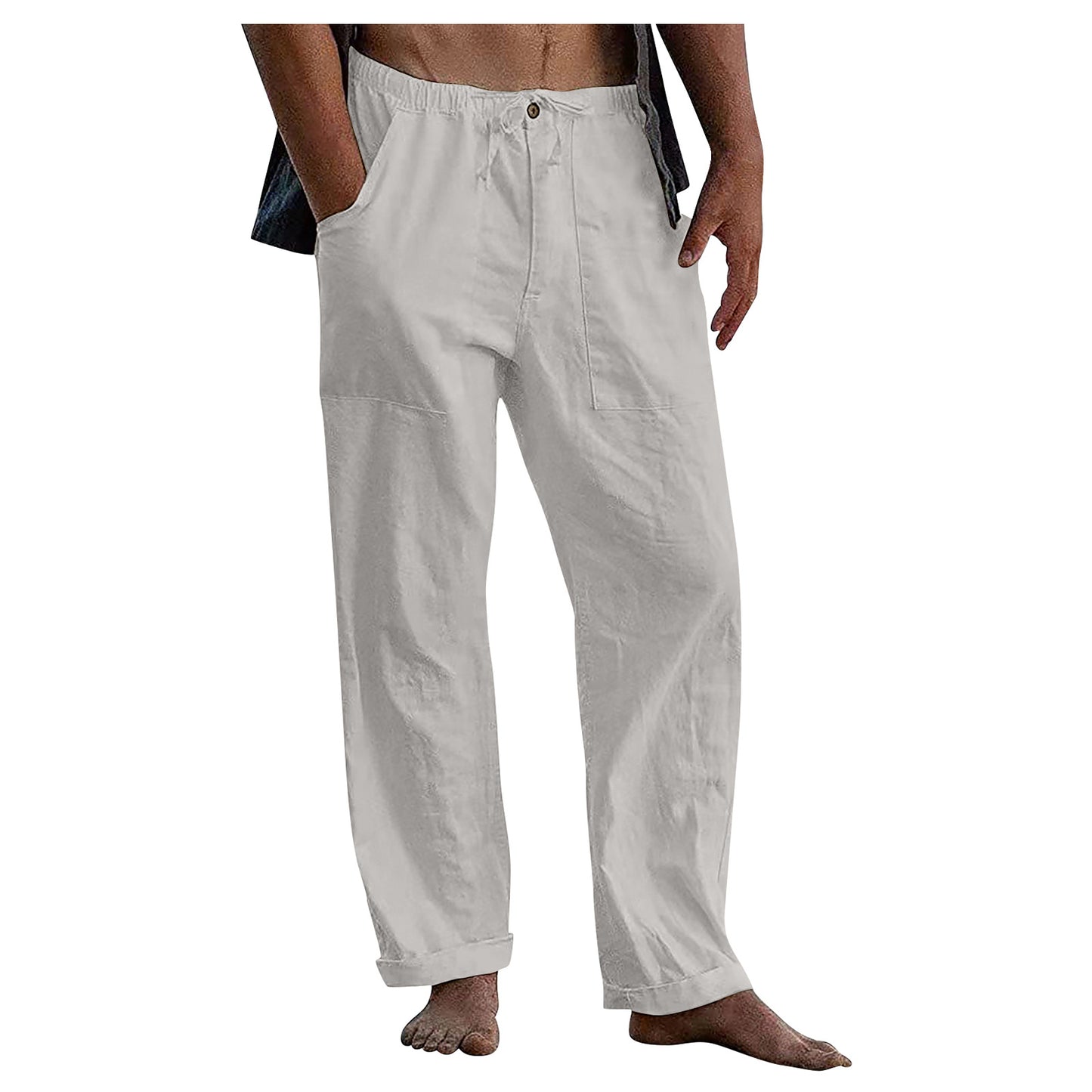 Men's Loose Casual Cotton and Linen Trousers