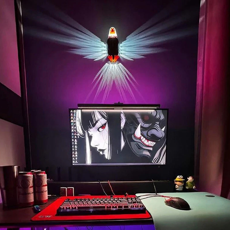 Bald Eagle Projection Wall Lamp LED Bedside Night Light, Creative Wall Mounted Home Decor Light