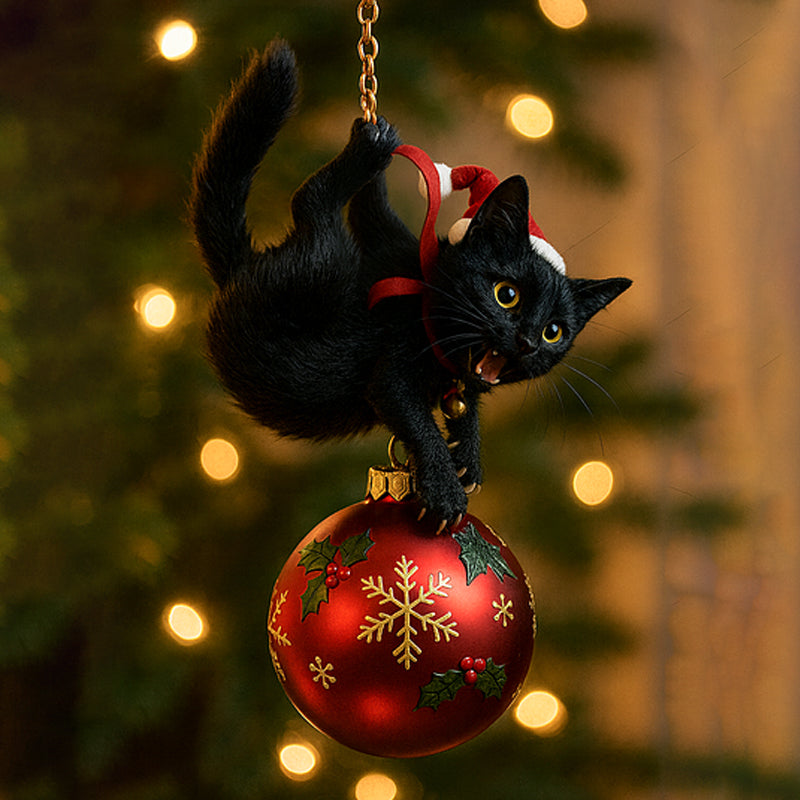 Cute Cat Christmas Tree Ornament - Festive Feline Fun for Your Tree