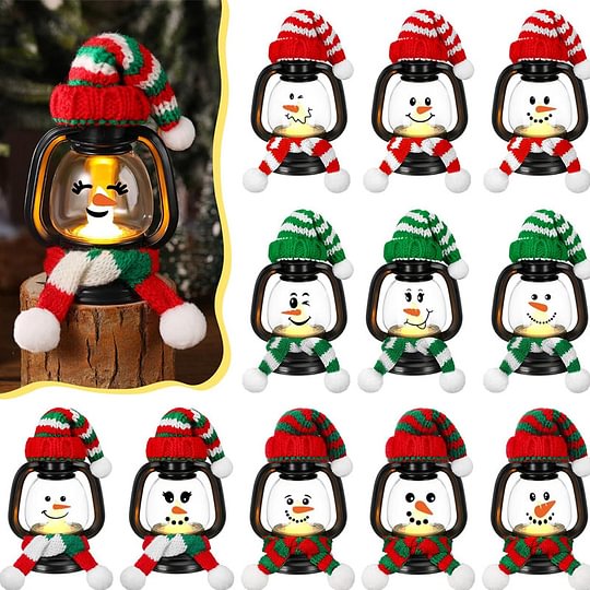 🎅Early Christmas Sale 50% OFF🎄Christmas Decoration Mini Snowman Lantern with Hats and Scarves