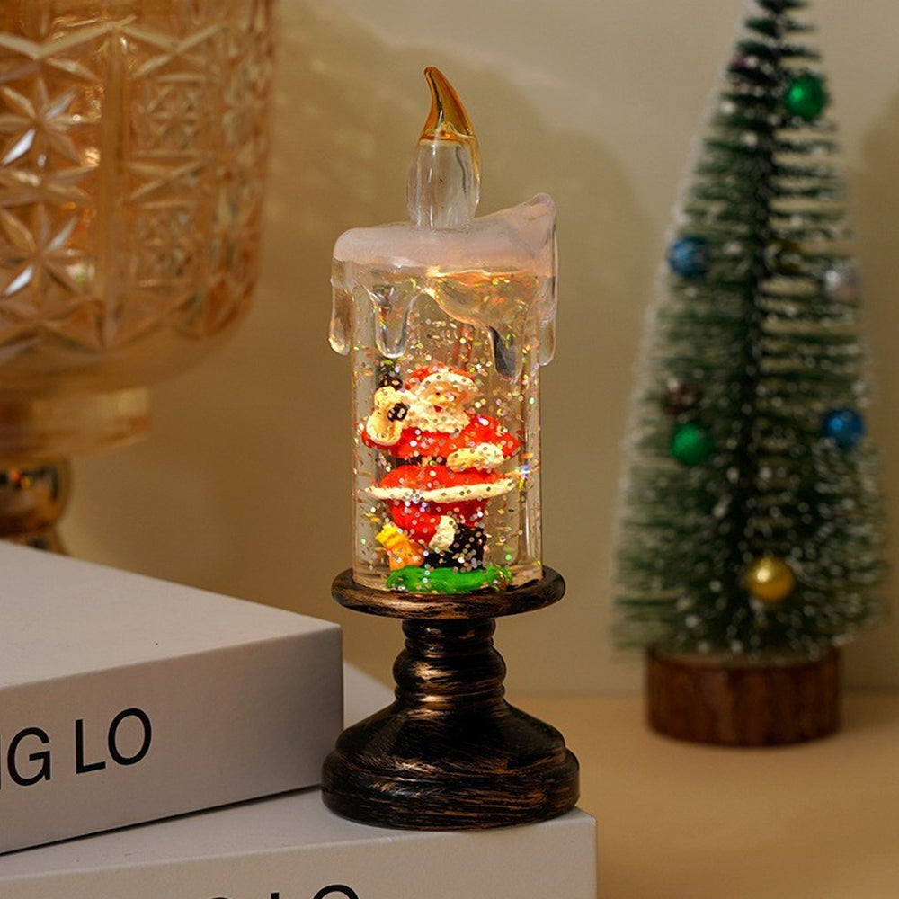 Christmas Flameless Candles, Flickering Flameless Candles with Timer, Christmas LED Candles Battery Operated(8.1" H x 3.7" W x 3.7" D)