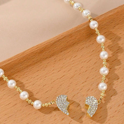 New Magnetic Pearl Heart Necklace
