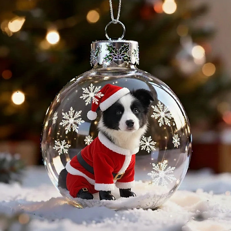 🐕🎄 Christmas Dog Snow Globe Ornaments