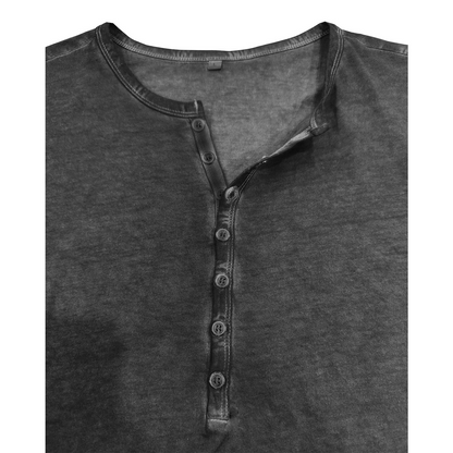 Vintage crew neck henley summer base layer outdoor short-sleeve T-shirt