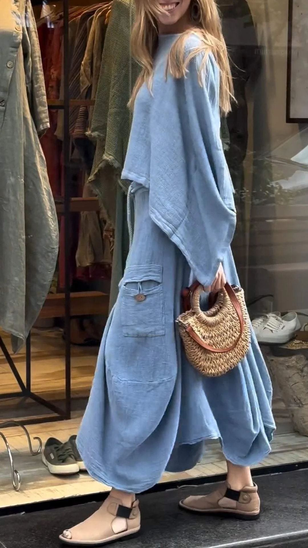 women's casual solid color loose skirt two-piece suit