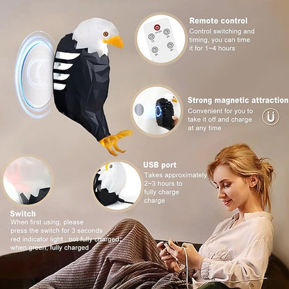 Bald Eagle Projection Wall Lamp LED Bedside Night Light, Creative Wall Mounted Home Decor Light
