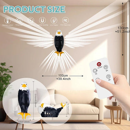 Bald Eagle Projection Wall Lamp LED Bedside Night Light, Creative Wall Mounted Home Decor Light