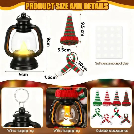 🎅Early Christmas Sale 50% OFF🎄Christmas Decoration Mini Snowman Lantern with Hats and Scarves