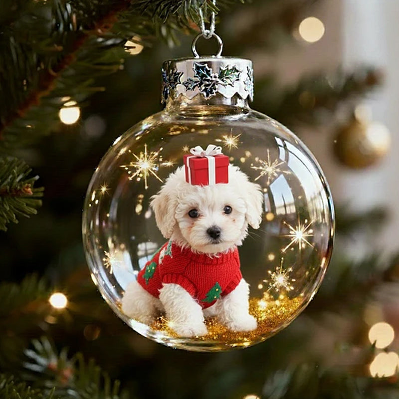 🐕🎄 Christmas Dog Snow Globe Ornaments