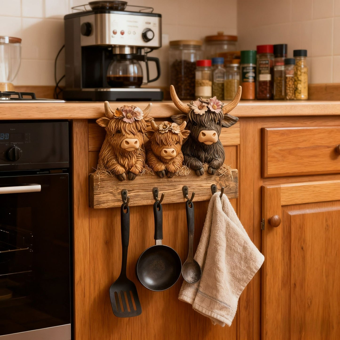 🎁Last Day Sale 49% OFF🎅2D Rustic Highland Cow Wooden Ornament 🐮