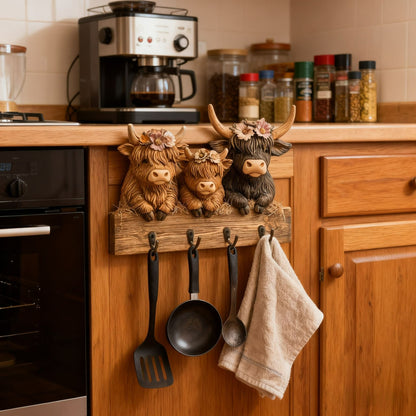 🎁Last Day Sale 49% OFF🎅2D Rustic Highland Cow Wooden Ornament 🐮