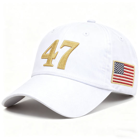 🇺🇸 47 Embroidered Baseball Cap – With American Flag Patch