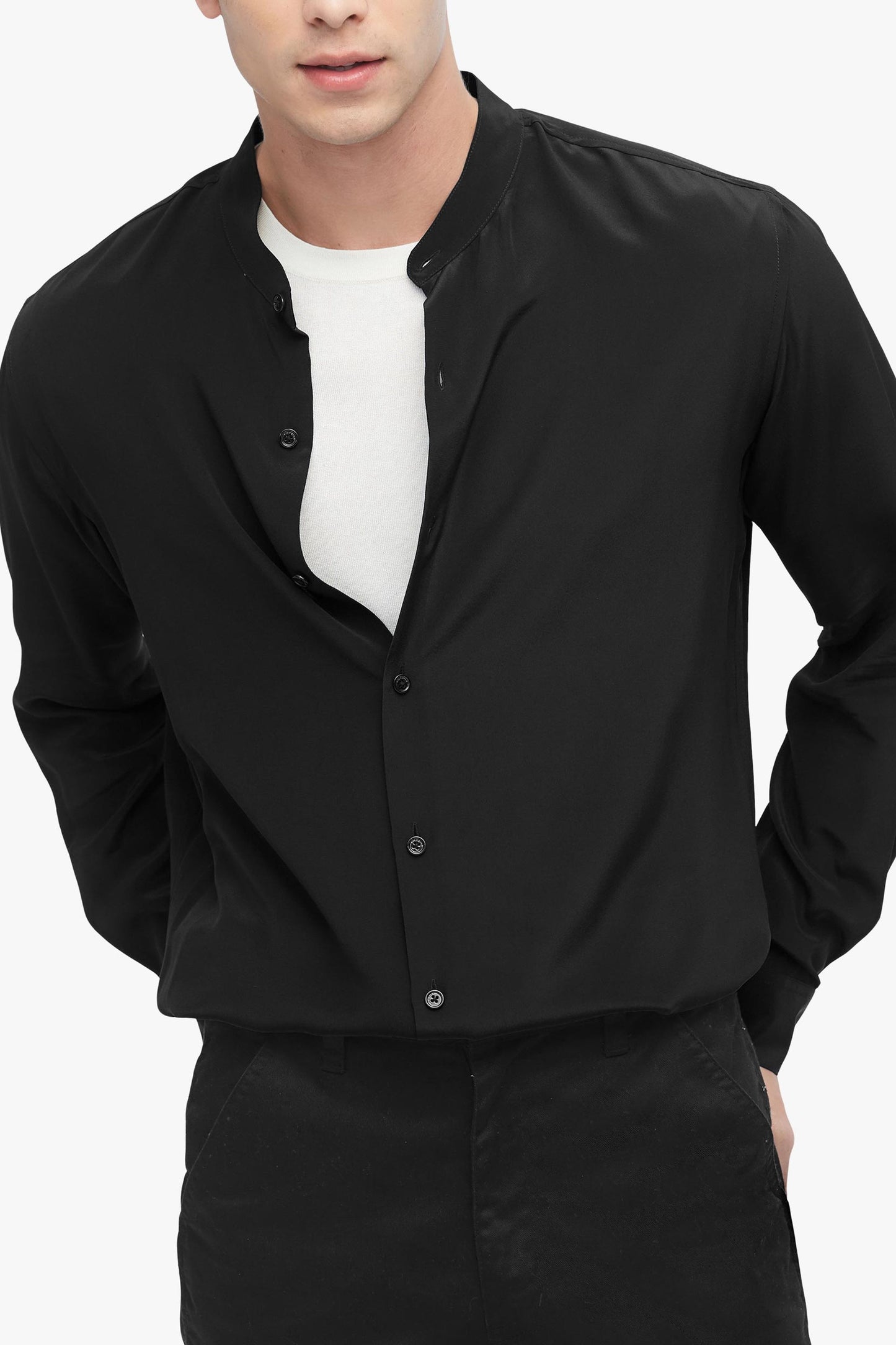 Men's Business Formal Silk Shirt