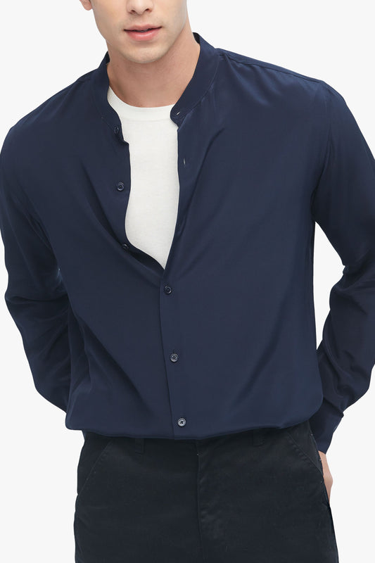Men's Business Formal Silk Shirt