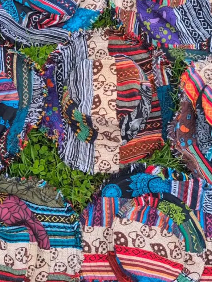 🔥Last Day 49% OFF -🎩Patchwork multicolored mushroom Hemp Hat with hidden pocket fedorahats