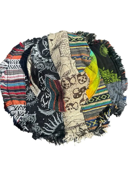 🔥Last Day 49% OFF -🎩Patchwork multicolored mushroom Hemp Hat with hidden pocket fedorahats