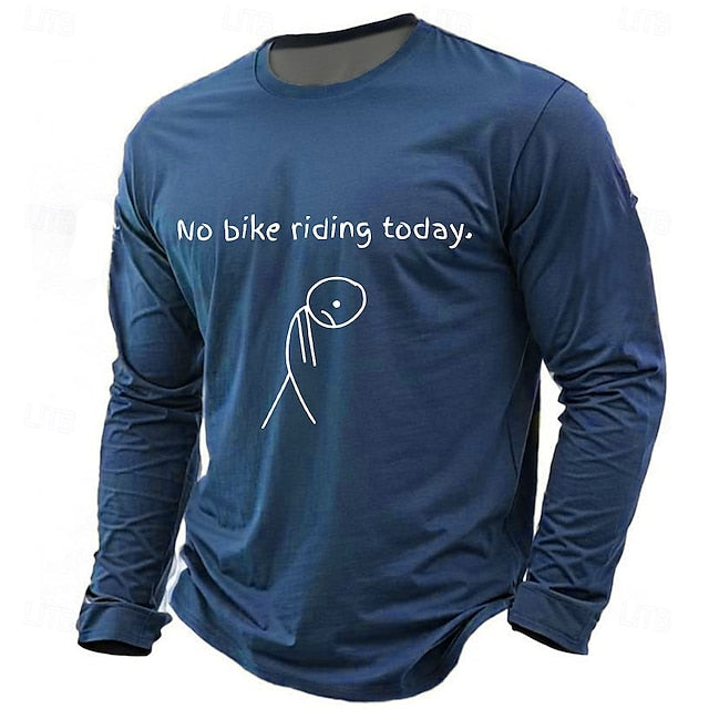 Men's No Bike Riding Today Funny T Shirt Short Sleeve T shirt 3D Print Crew Neck Shirt Fashion Daily Basic Street Casual Black Red Blue Summer Spring Clothing Apparel