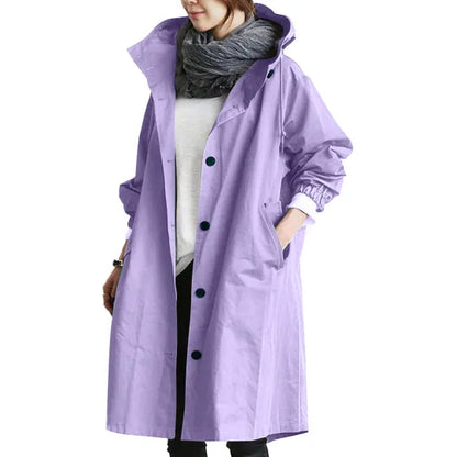 Water Resistant Oversized Hooded Windbreaker Rain Jacket