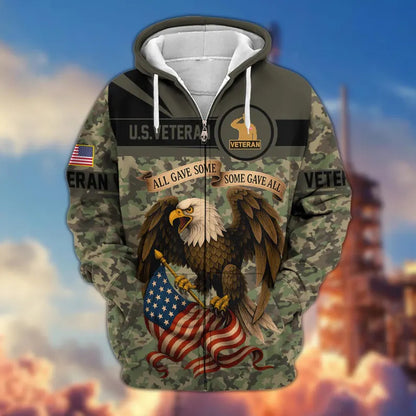 Premium US Veterans Zip Hoodie, Gifts For US Veterans, Veterans Day.