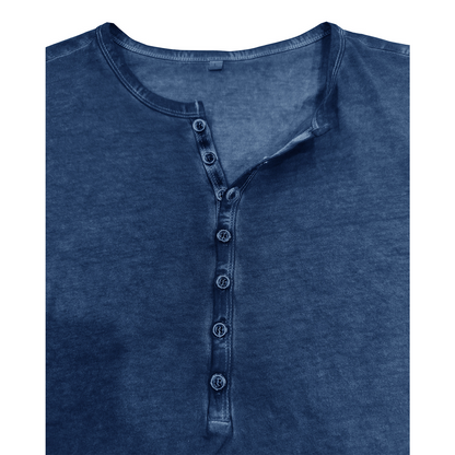 Vintage crew neck henley summer base layer outdoor short-sleeve T-shirt