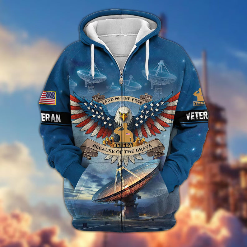 Premium US Veterans Zip Hoodie, Gifts For US Veterans, Veterans Day.
