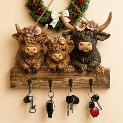🎁Last Day Sale 49% OFF🎅2D Rustic Highland Cow Wooden Ornament 🐮