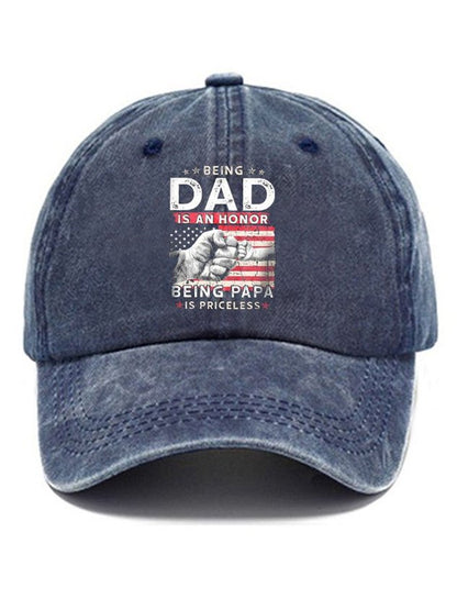 Men's American Flag Being Dad Is An Honor Being Papa Baseball Cap