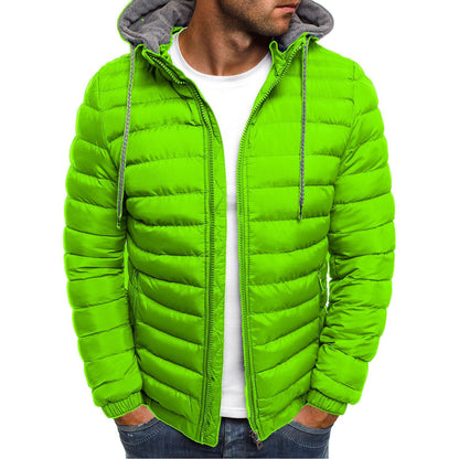 Mens Hoodie Bubble Coat Puffer Casual Jackets Winter Warm Quilted Zip Up Outwear