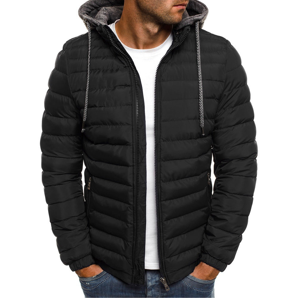 Mens Hoodie Bubble Coat Puffer Casual Jackets Winter Warm Quilted Zip Up Outwear