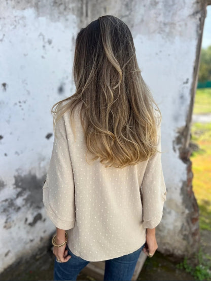 Spring-autumn round-neck chiffon jacquard fashion casual loose T-shirt