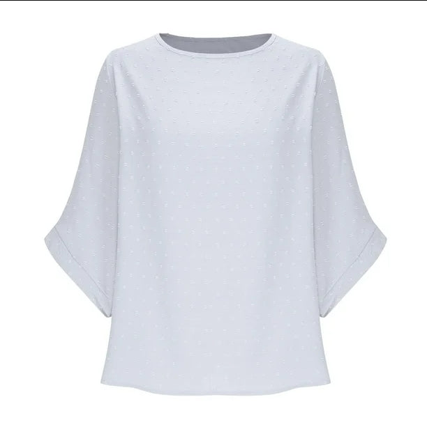 Spring-autumn round-neck chiffon jacquard fashion casual loose T-shirt