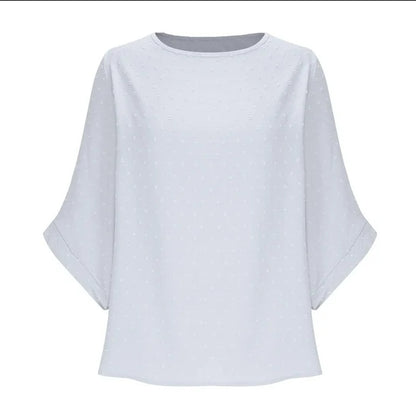 Spring-autumn round-neck chiffon jacquard fashion casual loose T-shirt