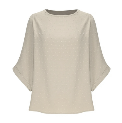 Spring-autumn round-neck chiffon jacquard fashion casual loose T-shirt