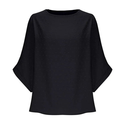 Spring-autumn round-neck chiffon jacquard fashion casual loose T-shirt