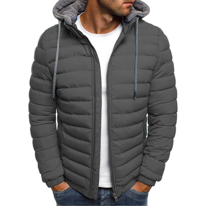 Mens Hoodie Bubble Coat Puffer Casual Jackets Winter Warm Quilted Zip Up Outwear