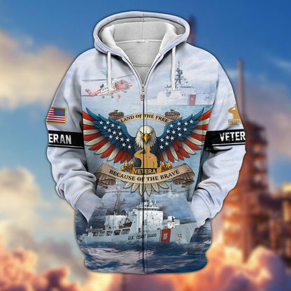 Premium US Veterans Zip Hoodie, Gifts For US Veterans, Veterans Day.