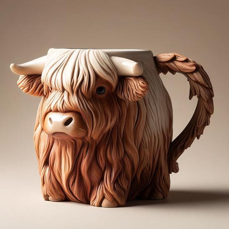 🐮 Highland Cow 3D Mug – Sip with Cuteness & Charm ✨