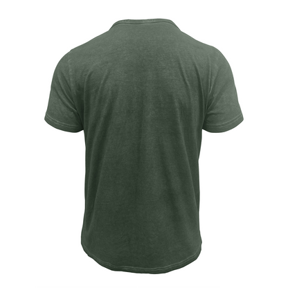 Vintage crew neck henley summer base layer outdoor short-sleeve T-shirt