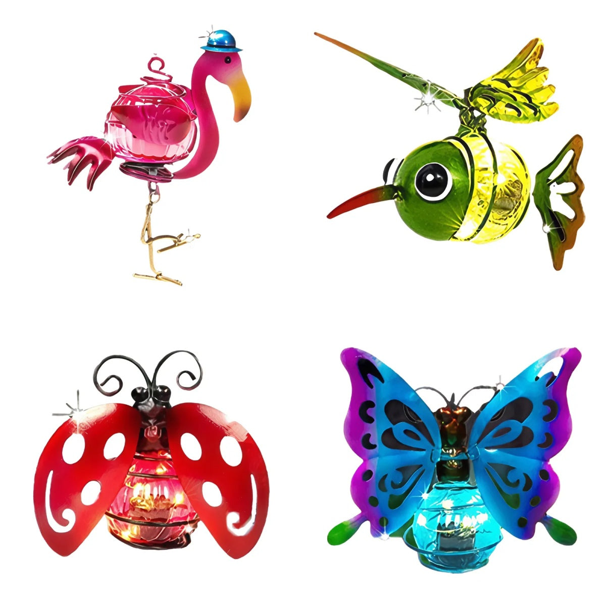 Hummingbird butterfly pendant Solar garden lamp outdoor waterproof garden decoration