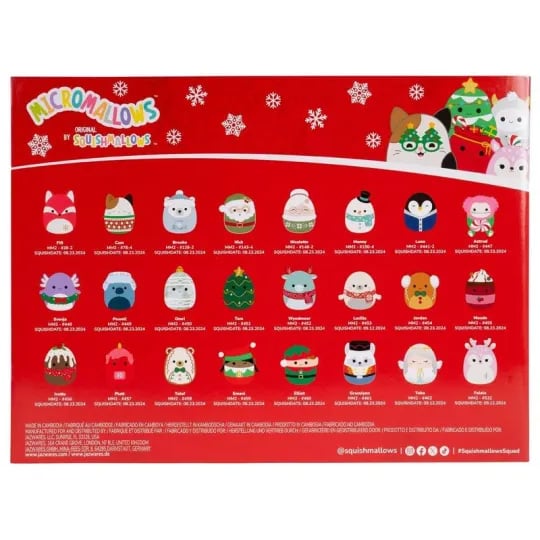 🎅 Early Christmas Sale🎅2026 Squishmallows 24-Day Micromallows Holiday Plush Advent Calendar