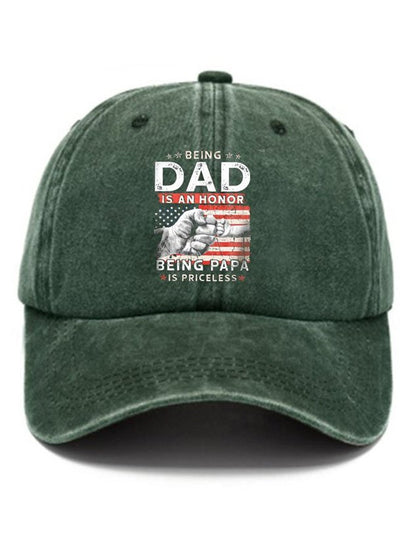 Men's American Flag Being Dad Is An Honor Being Papa Baseball Cap