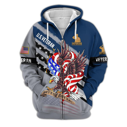 Premium US Veterans Zip Hoodie, Gifts For US Veterans, Veterans Day.