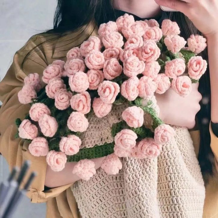 💝Thoughtful gift 50% OFF - Handmade Yarn DIY Bouquet & Blanket Material Kit