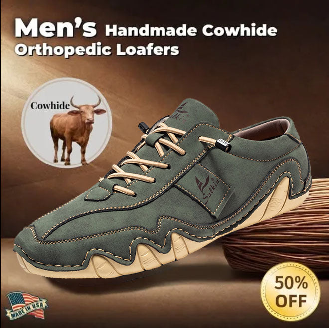 Last day 50% off 🔥⏱️Christmas sale⏱️🔥Men's genuine slip-on loafers（Free shipping）