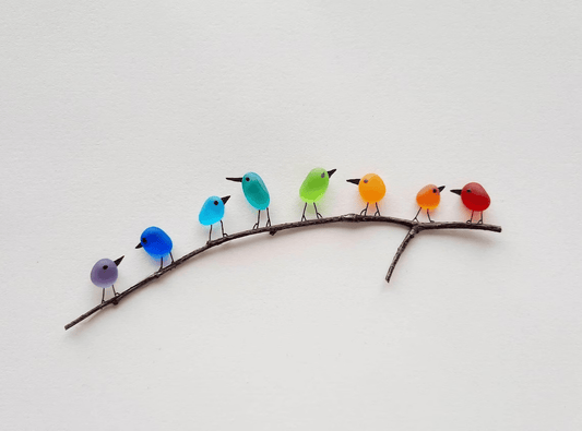 Sea Glass Rainbow Birds - A Symbol of Luck and Style